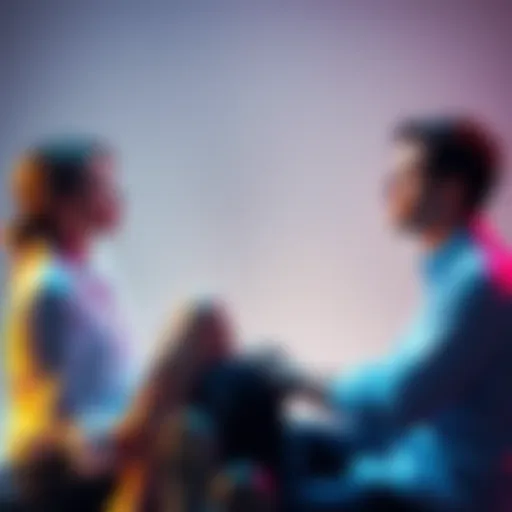 Two people sitting across from each other with closed eyes, attempting to connect mentally in a telepathy test setting.
