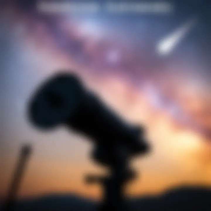 An amateur telescope pointed at a starry sky, focusing on a distant comet appearance, showing the real capabilities of amateur astronomy.