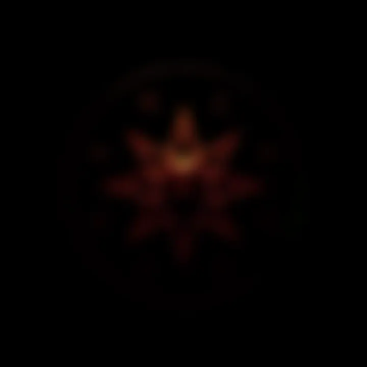 The logo of the Temple of Thelema set against a dark background, symbolizing intrigue and controversy.
