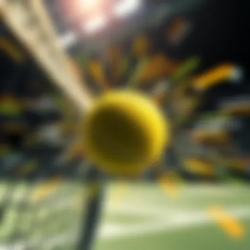 A tennis ball appears to pass through the net in super slow motion, capturing the moment of the glitch.