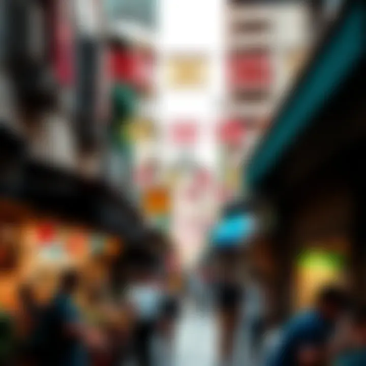 Markets of Tepito A bustling street market in Tepito, filled with people shopping and colorful stalls.