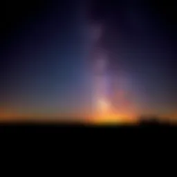 A dark Texas landscape under a starry night sky, showing silhouettes of trees and a distant horizon that hints at unusual happenings at 4:30 AM.