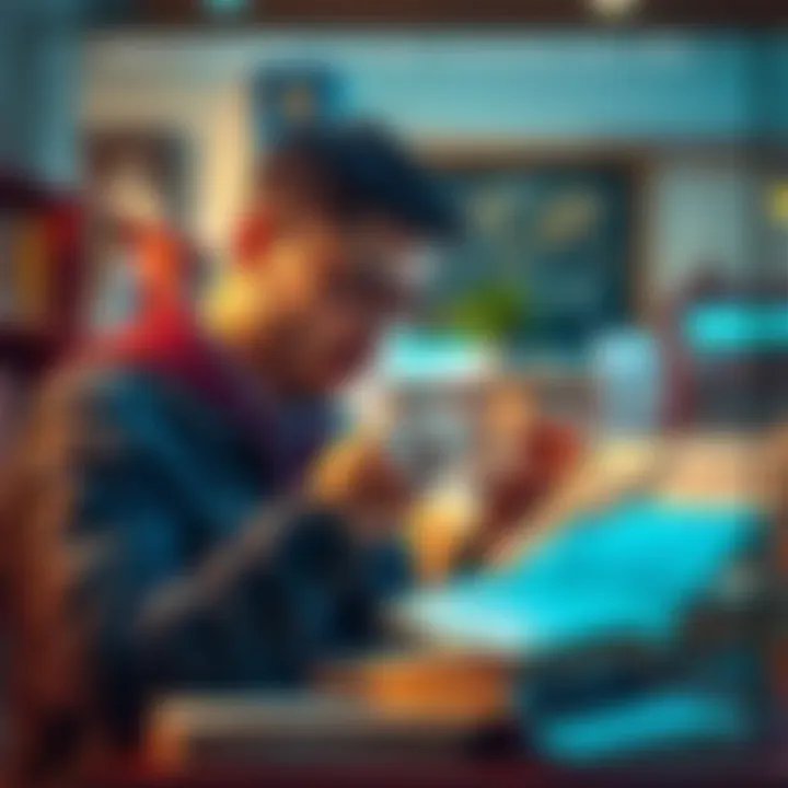 A sophisticated reader analyzing texts with focus and insight