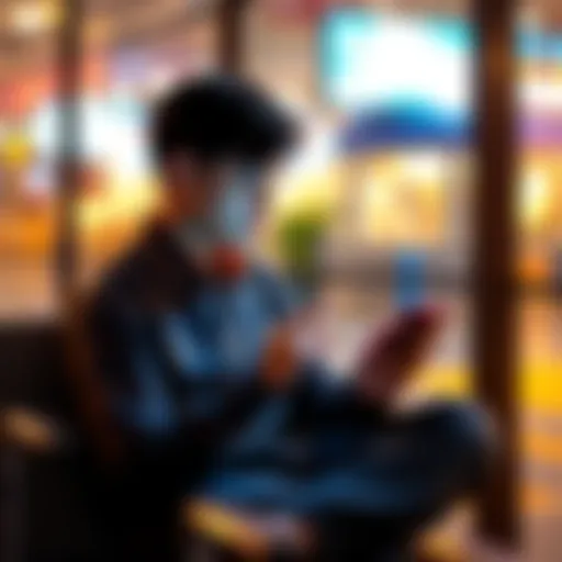 A person sitting with a phone in hand, looking thoughtful while texting, depicting the preference for written communication over face-to-face talks.