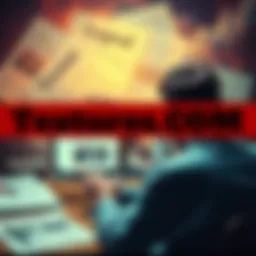 A collage showing legal documents, a computer screen with textures.com, and a concerned artist reviewing photos