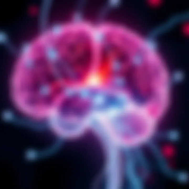 Illustration showing the thalamus interacting with the prefrontal cortex, emphasizing the neural pathways linked to conscious awareness.