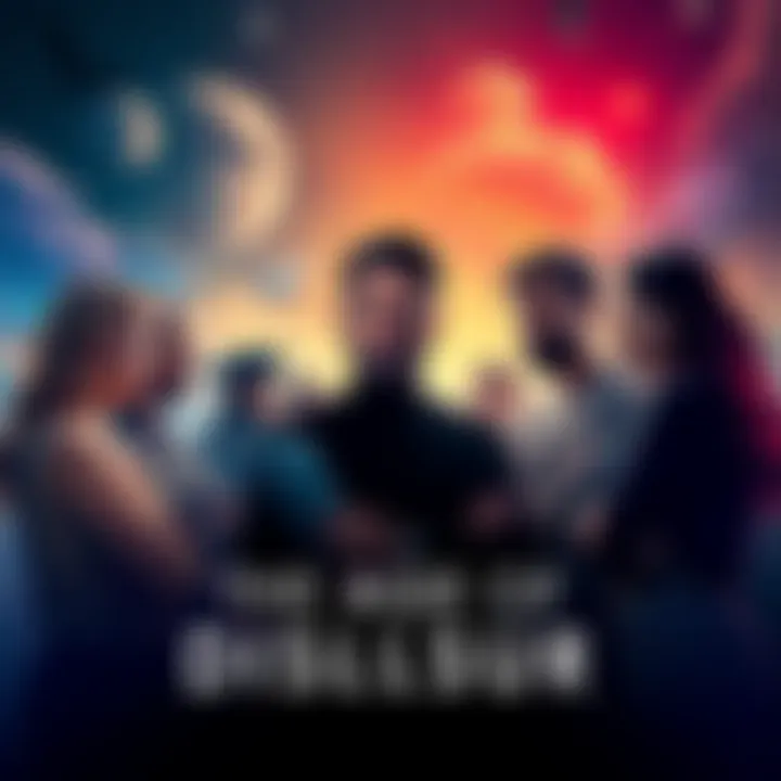 A promotional image for 'The Age of Disclosure,' featuring a diverse group of people discussing various topics with a backdrop of thought-provoking visuals.