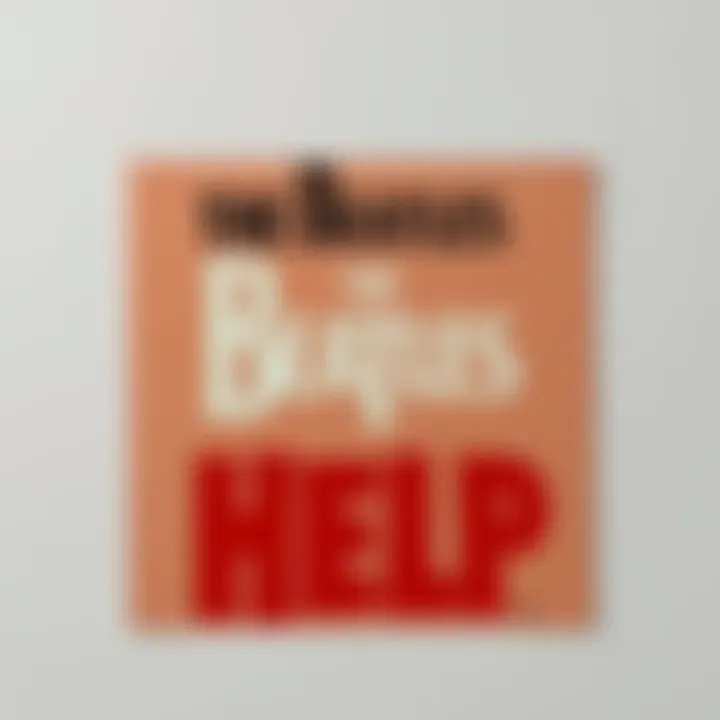 The updated cover of The Beatles' 'Help' album showing new spellings like 'NUJV' or 'NVUJ' and contrasting colors.