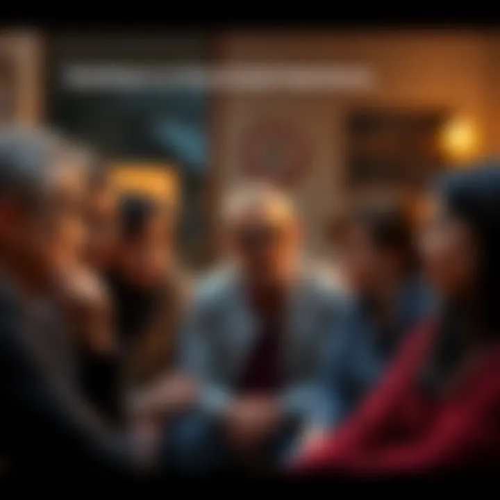 A still frame from The Why Files video showing various people discussing shared death experiences with thoughtful expressions.