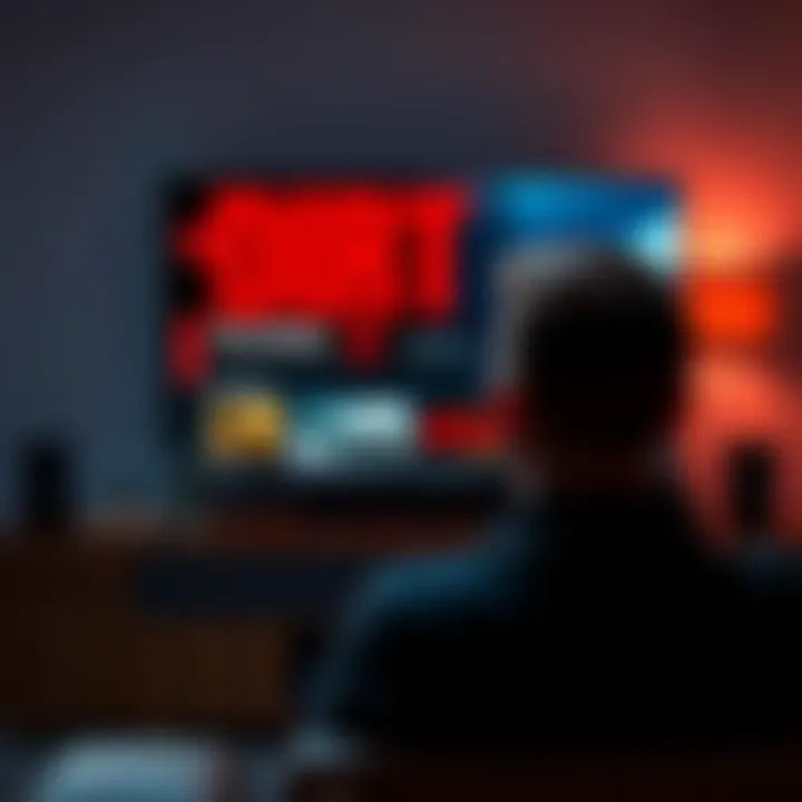 A person looking at a TV screen displaying The Dirt episodes, showcasing streaming options.