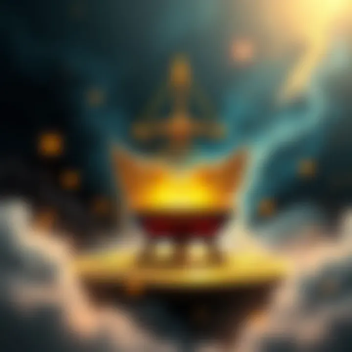 A representation of Thelema's law from Liber Al, featuring a cosmic background and elements symbolizing the Æon of Horus.