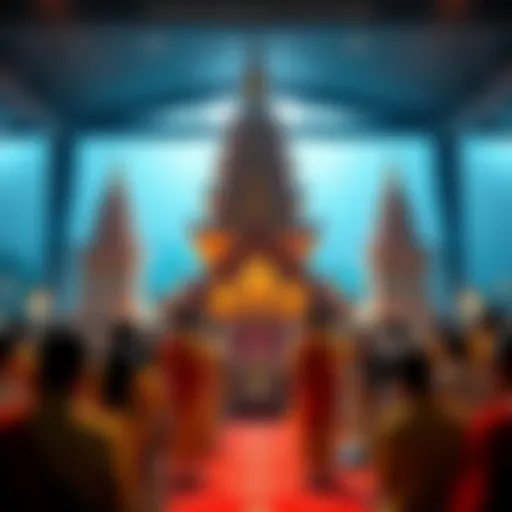 People from Sri Lanka and Thailand attending a Mahayana temple service, engaging in cultural practices and community interaction.