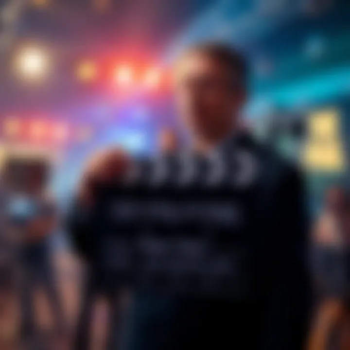 A film set with clapperboard and crew, hinting at Peter Thiel's possible connection to The Age of Disclosure project through producer Andrew Farah.