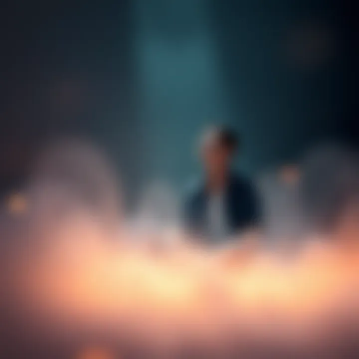 A person sitting cross-legged, eyes closed, focusing on their inner thoughts, surrounded by a soft glow of light symbolizing creativity and inspiration.