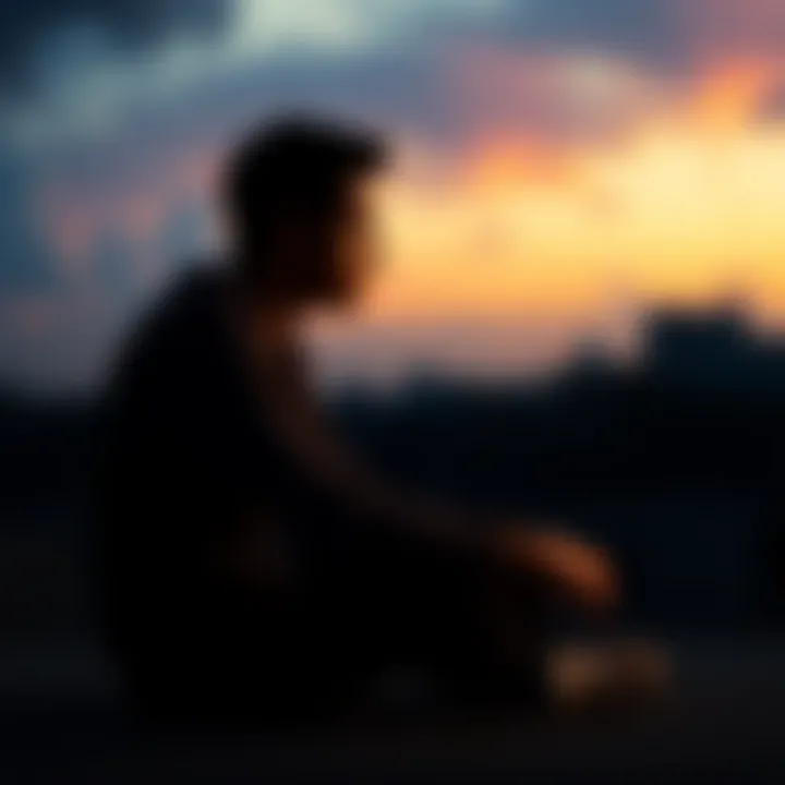 A person sitting alone, looking pensive, with a distant gaze, symbolizing deep thoughts about someone special.