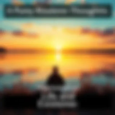 A serene nature scene with a person contemplating near a peaceful lake at sunset, symbolizing deep thoughts about life.