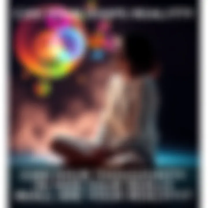 Thoughts Shaping Reality A person sitting cross-legged, contemplating with a serene expression, surrounded by a subtle glow that represents thoughts transforming into colorful shapes, symbolizing the impact of perceptions on reality.