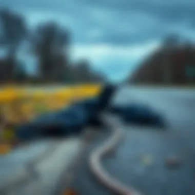 Three dead crows lying on the shoulder of a road, sparking curiosity among onlookers.