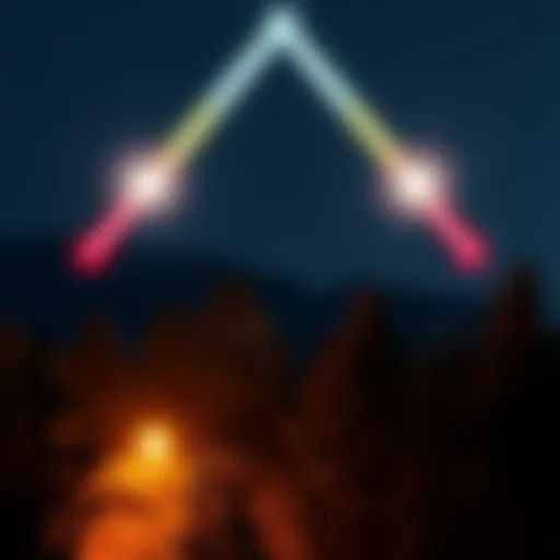 Three bright lights forming a triangle shape hovering over trees in Parkland, WA at night.