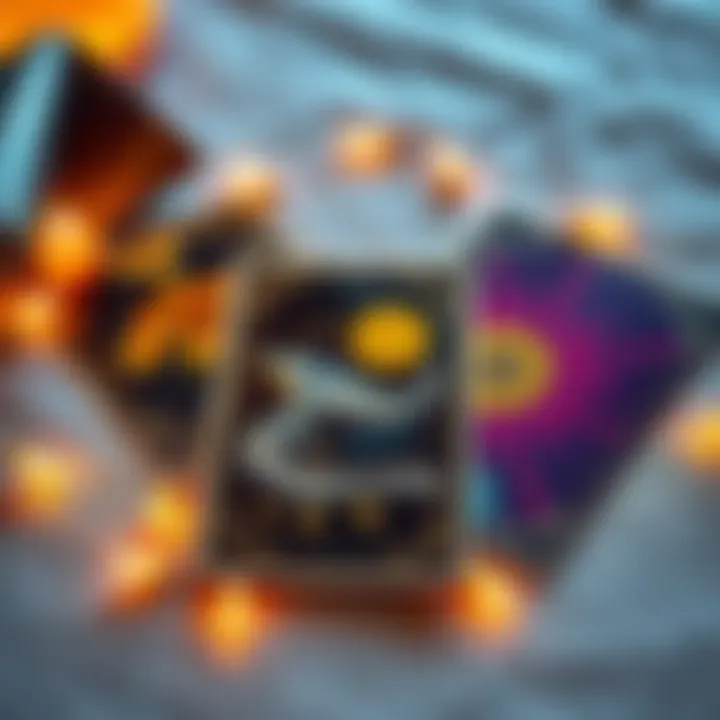 A set of three tarot cards laid out on a table, symbolizing a reading for personal insights and guidance.