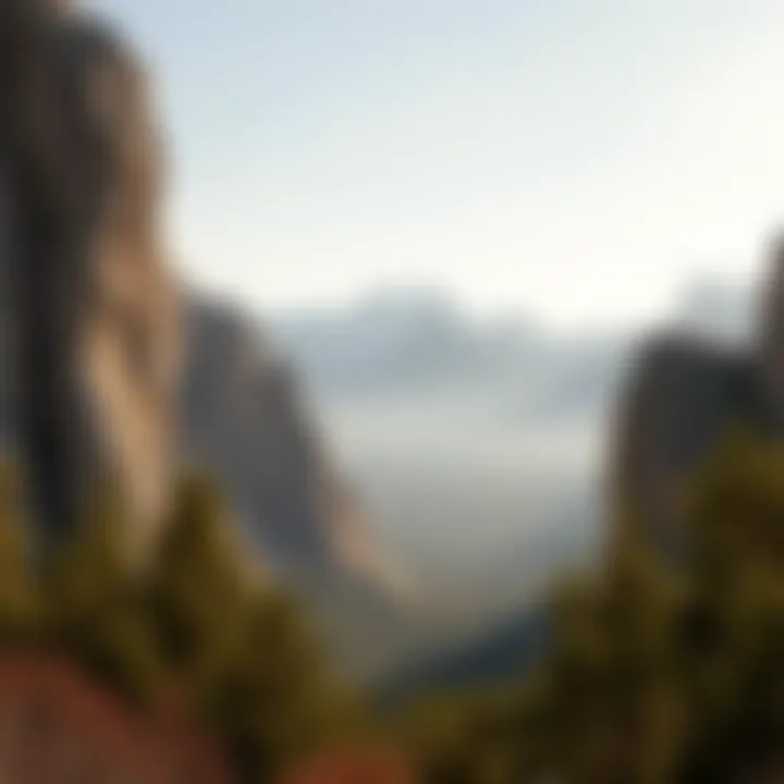 View of three identical mountains blocking a scenic landscape
