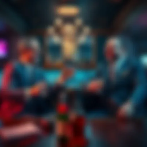 Three lawyers sitting at a bar laughing and sharing jokes, with drinks in hand