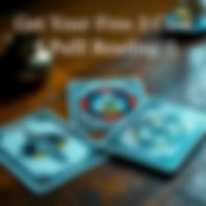 A close-up of three tarot cards arranged on a wooden table with soft lighting