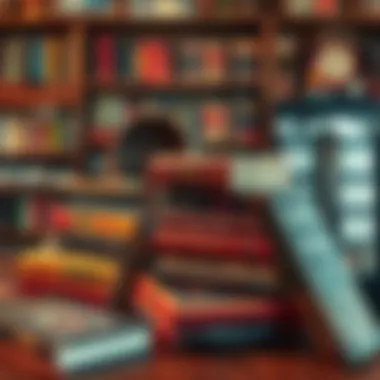 A collection of vintage paranormal books displayed on a wooden table, evoking nostalgia and interest in the unknown