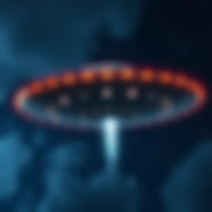 A Tic-Tac shaped UFO hovering in the night sky with stars around it