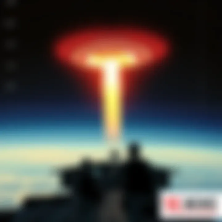 Pilots observing a Tic Tac-shaped unidentified aerial phenomenon in the sky, with radar data displayed in the background.