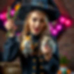 A young woman humorously poses as a witch with rosemary herbs and a pet hamster, embodying her TikTok persona.