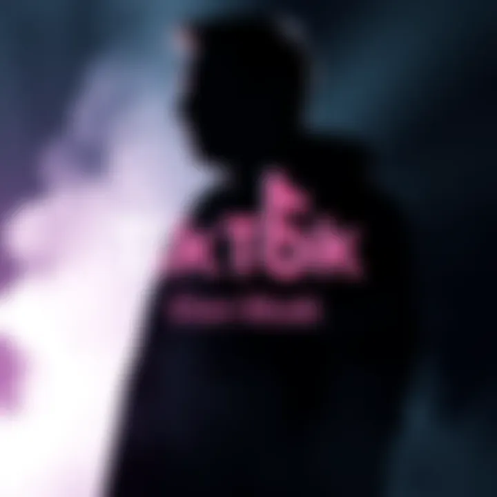 TikTok logo with a shadowy silhouette of Elon Musk, symbolizing recent events and investments in the tech and entertainment industries