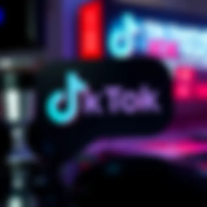 TikTok logo with speech bubble TikTok logo alongside a speech bubble showing discussions about police violence and censorship