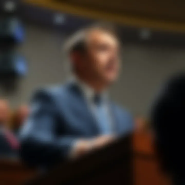 Rep. Tim Burchett speaking at a podium about upcoming UAP hearings with an audience