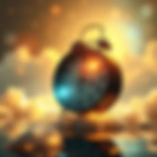 A surreal scene depicting a clock floating in a serene, ethereal environment, symbolizing the perception of time in the afterlife.