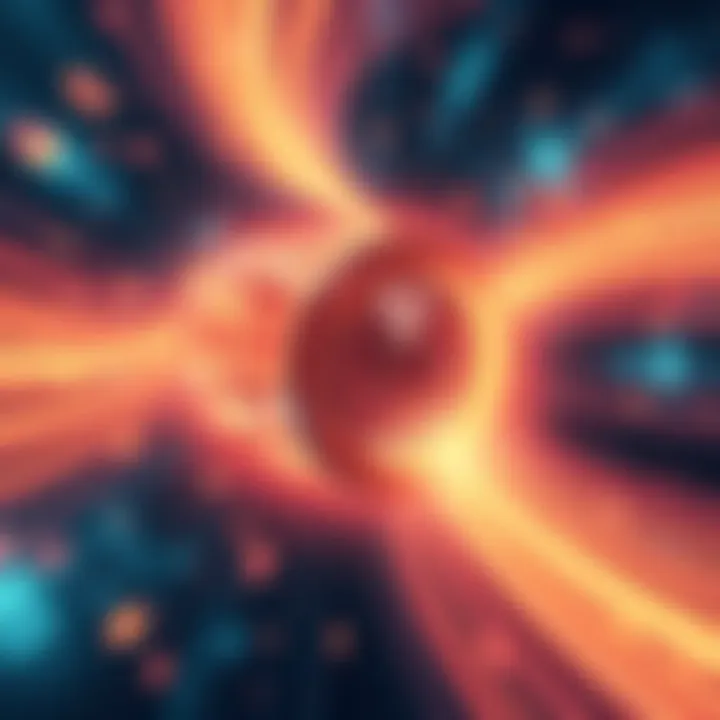 A futuristic time machine surrounded by swirling lights and stars, symbolizing time travel.