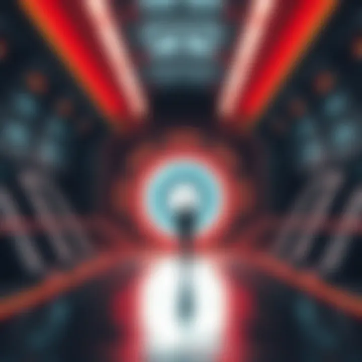 A person standing in a futuristic setting looking at a glowing time portal, symbolizing the idea of time travel