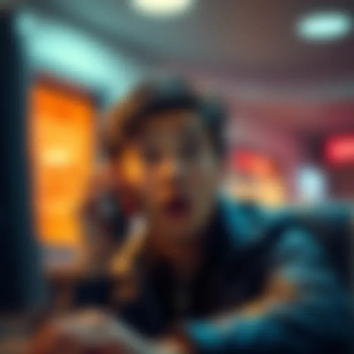 A person talking on the phone with a surprised expression, discussing strange memories and events