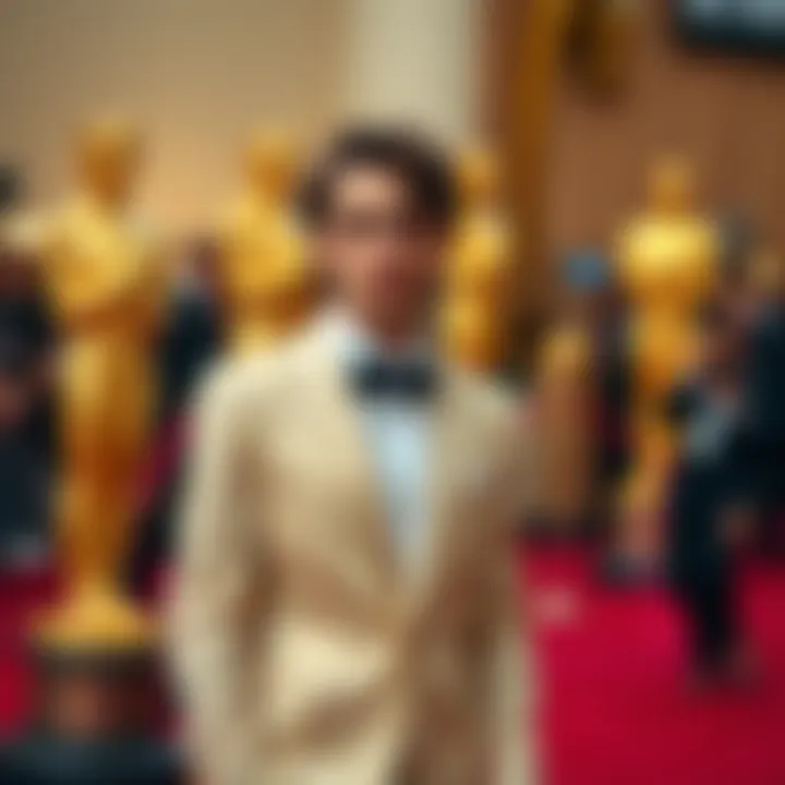 Timothee Chalamet at the Oscars Timothee Chalamet poses on the red carpet at the Oscars, showcasing his stylish outfit and confident demeanor, reflecting his ambition and Capricorn traits.