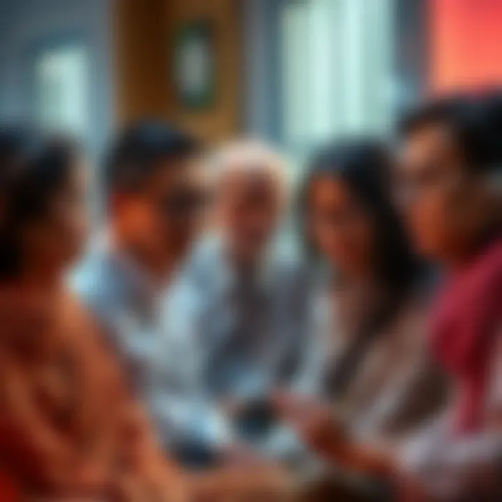A group of teachers at TM centers looking stressed while discussing sales and donations instead of meditation practices