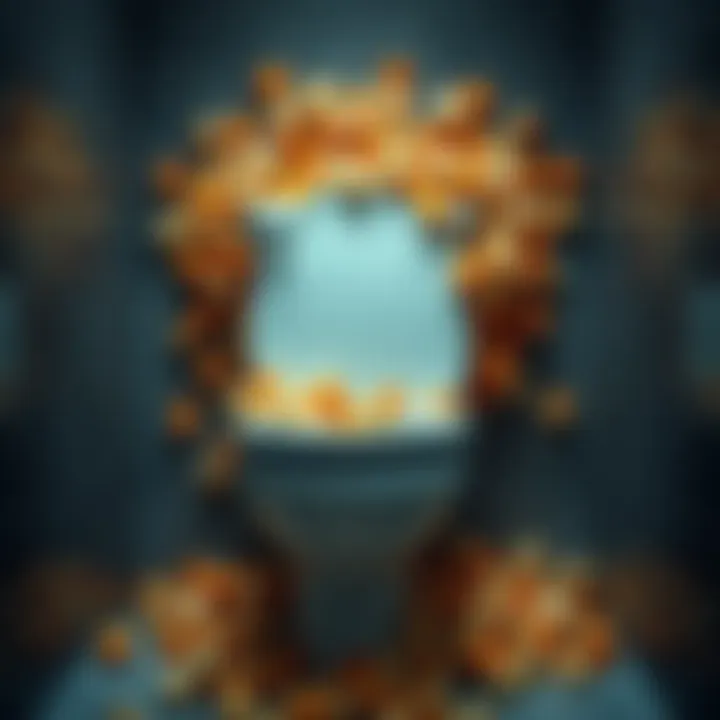 A toilet filled to the brim with croutons in a Walmart bathroom, showcasing the unexpected mess.