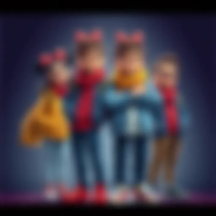 Monica, Mike, and Kevin standing together, each showcasing their unique interests and talents, symbolizing their potential success paths.