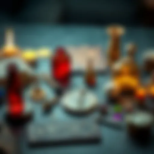 A collection of unique tools for getting discreet yes or no answers, including a pendulum and various divination items on a table.