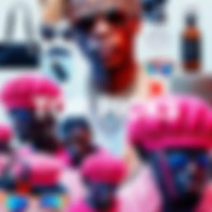 A vibrant collage showcasing iconic items from Dior Leopard and Frank Ocean, symbolizing their influence in pop culture.