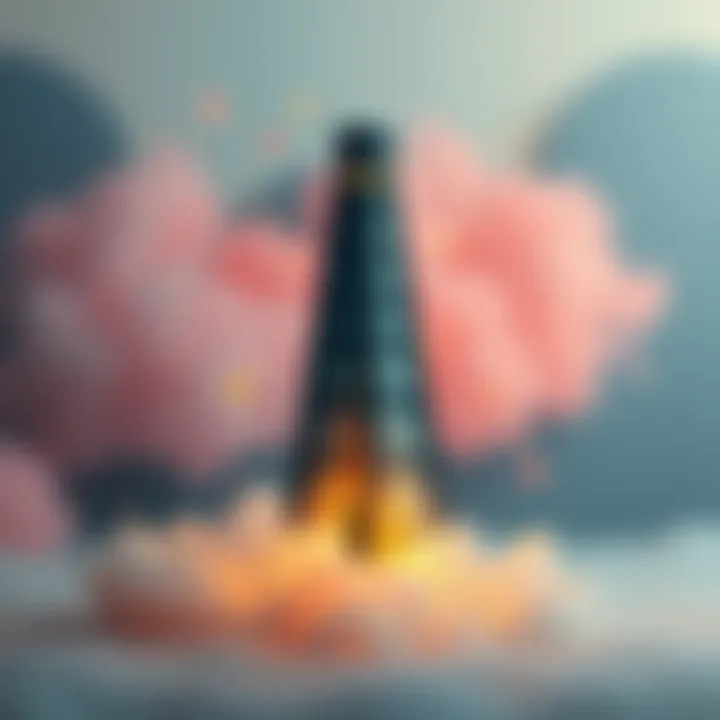 A tarot card depicting the tower, symbolizing upheaval and change, set against a soft background with abstract shapes to represent emotions.