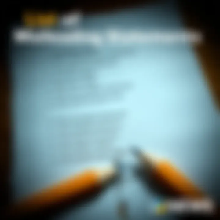 A graphic showing a list of misleading statements along with a background image of a broken pencil and paper, symbolizing misinformation.