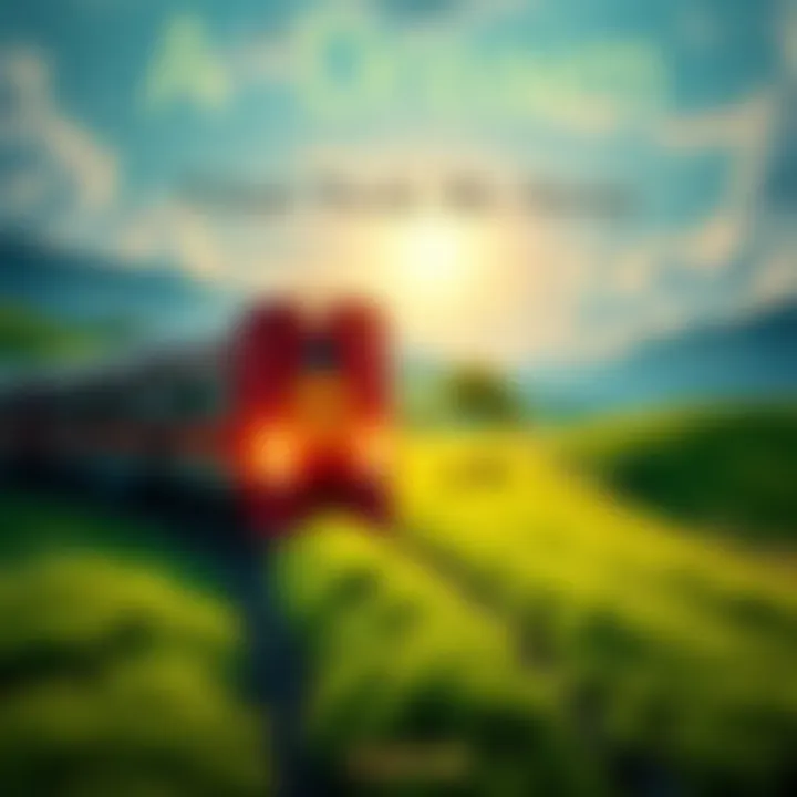 Train on a Journey A scenic train traveling through lush green fields, symbolizing exploration and dreams