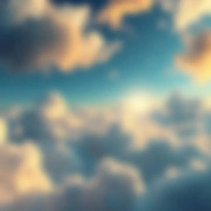A serene landscape with soft clouds and a glowing light symbolizing pure awareness and bliss in a dream.