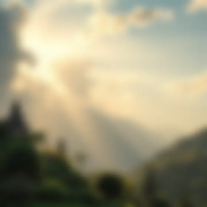 A tranquil lush landscape symbolizing inner peace and connection with the higher self.