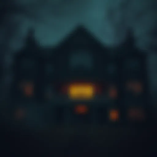 A scene from the live investigation at the Trans-Allegheny Lunatic Asylum, featuring the historic building with dark windows and a spooky atmosphere.